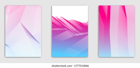 Diseño de folletos de moda minimalista de vectores lineal de arte, plantillas de portada, gradiente geométrico de semitono. Para carteles, carteles, afiches, volantes. Perfecta y diferente, textura de patrón.