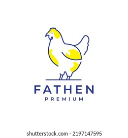 art lines abstract hen poultry logo design