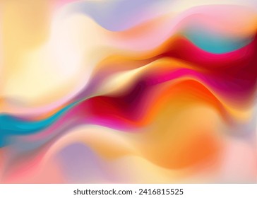 Art liquid holographic background. Abstract fluid gradient illustration. Vector 3D wallpaper.