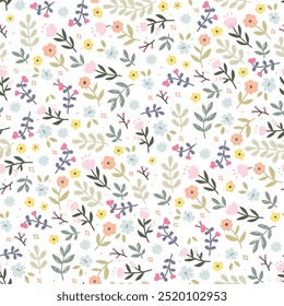 art, little flower leaf stems,textile design pattern allover repeats, effect abstract,colors print,summer