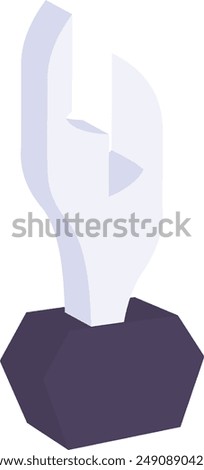 Art of Living Trophy isometric concept, title of nomadic life vector icon design, token of recognition symbol, Expression of gratitude sign, distinctive insignia stock illustration