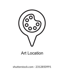 Art Location Outline Icon Design illustration. Art and Crafts Symbol on White background EPS 10 File