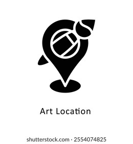 Art Location vector Glyph Cricle Icon.Eps file 10