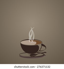 The art logo of a cup of coffee. (EPS10 art vector)