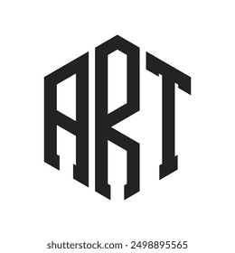 ART Diseño de Logo. Letra inicial ART Monogram Logo con forma de hexágono
