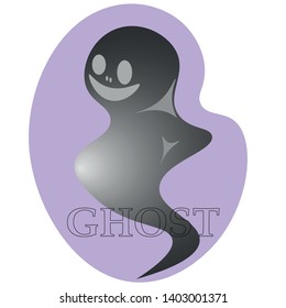 art logo of a good ghost on a purple background with the inscription