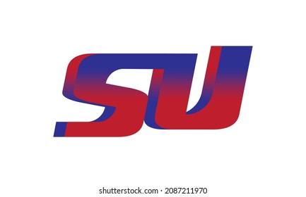 art logo icon letter SU 3D