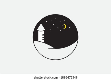 art logo line pet world sky icon vector business  moon
