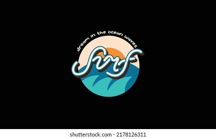 art logo surfing vector design,surf  badge background
