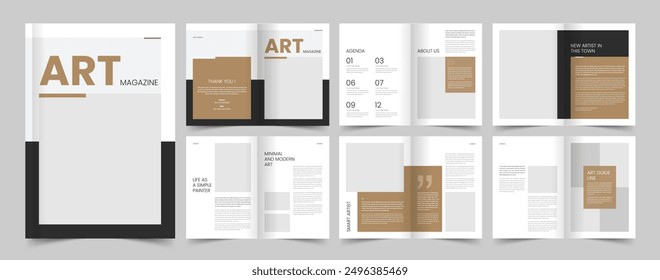 Art Magazine Layout, Art Look Book, Magazine Template