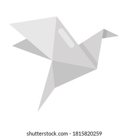 An art of making things with paper, origami icon in flat style 