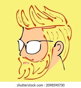 art Man illustration in vector line popart decorative for your home, restaurant, cafe wallpaper decor 