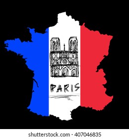 Art map of France Notre Dame