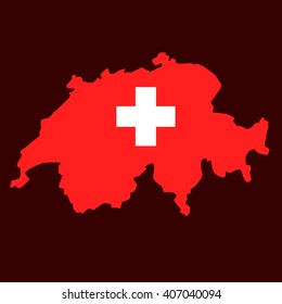 Art map of Switzerland flat