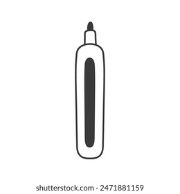 Art Marker Doodle Line Icon. Artist and writer work tool. Stationery and office supply. Isolated vector illustration.