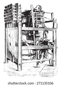Art for the mechanical manufacturing corsets without seams, vintage engraved illustration. Industrial encyclopedia E.-O. Lami - 1875. 