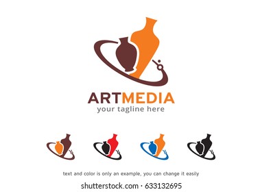 Art Media Logo Template Design Vector, Emblem, Design Concept, Creative Symbol, Icon