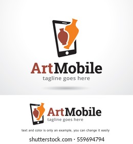 Art Mobile Logo Template Design Vector