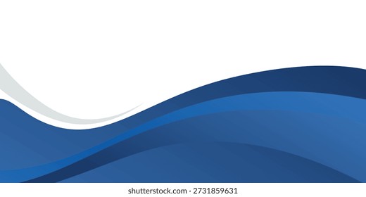Art modern blue wavy header business banner horizontal simple abstract