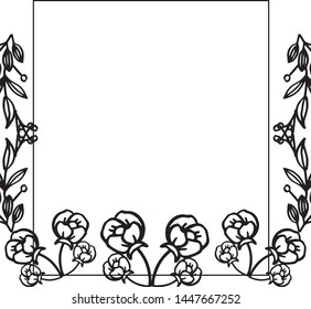 Art modern with elegant flower frame, design of card invitation wedding, greeting card. Vector