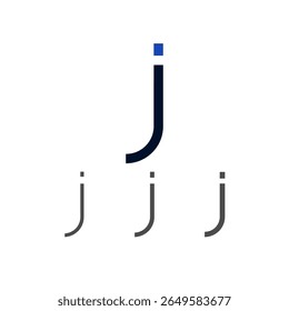 Art modern lowercase letter J made logo style, vector illustration 10 EPS
