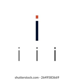 Art modern lowercase letter I made logo style, vector illustration 10 EPS