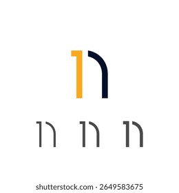 Art modern lowercase letter N made logo style, vector illustration 10 EPS