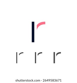 Art modern lowercase letter R made logo style, vector illustration 10 EPS