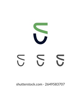 Art modern lowercase letter S made logo style, vector illustration 10 EPS