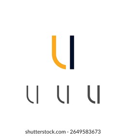 Arte moderna letra minúscula U fez estilo logotipo, ilustração vetorial 10 EPS