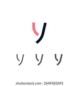 Art modern lowercase letter Y made logo style, vector illustration 10 EPS