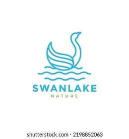 art modern minimalist swan goose lake logo