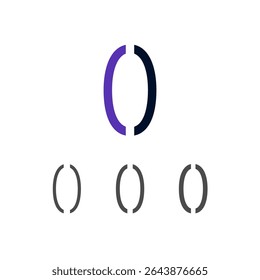 Art modern number 0 made logo style, vector illustration 10 EPS