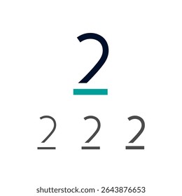 Art modern number 2 made logo style, vector illustration 10 EPS