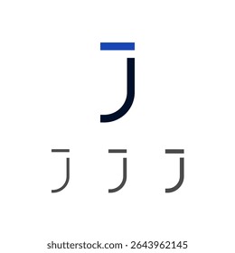 Art modern uppercase letter J made logo style, vector illustration 10 EPS