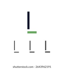 Art modern uppercase letter L made logo style, vector illustration 10 EPS