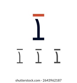 Art modern uppercase letter I made logo style, vector illustration 10 EPS