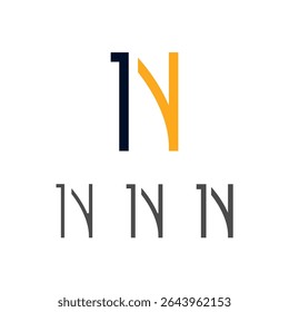 Art modern uppercase letter N made logo style, vector illustration 10 EPS