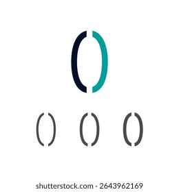 Art modern uppercase letter O made logo style, vector illustration 10 EPS