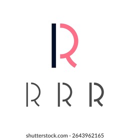 Art modern uppercase letter R made logo style, vector illustration 10 EPS