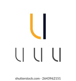 Art modern uppercase letter U made logo style, vector illustration 10 EPS