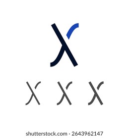 Art modern uppercase letter X made logo style, vector illustration 10 EPS