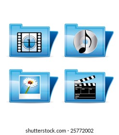 Art and multimedia vector folder icons