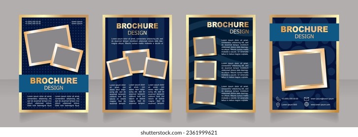 Art museum program blank brochure design. Rest and fun. Template set with copy space for text. Premade corporate reports collection. Editable 4 paper pages. Arial, Tahoma fonts used