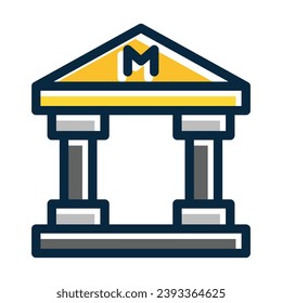 Art Museum Vector Thick Line Filled Dark Colors Icons For Personal And Commercial Use.
