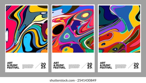 Art and Music colorful psychedelic abstract background for New Year Festival 2025