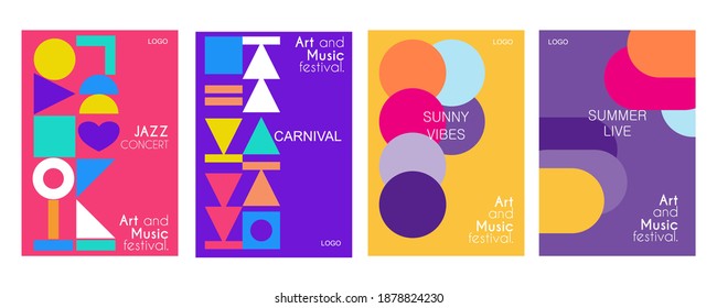 Art and music festival,summer event colorful shape