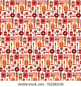 Art and music icons seamless pattern