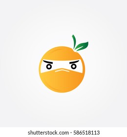 the art ninja fruit icon element logo 