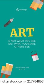 Art is not what you see portrait template design. 